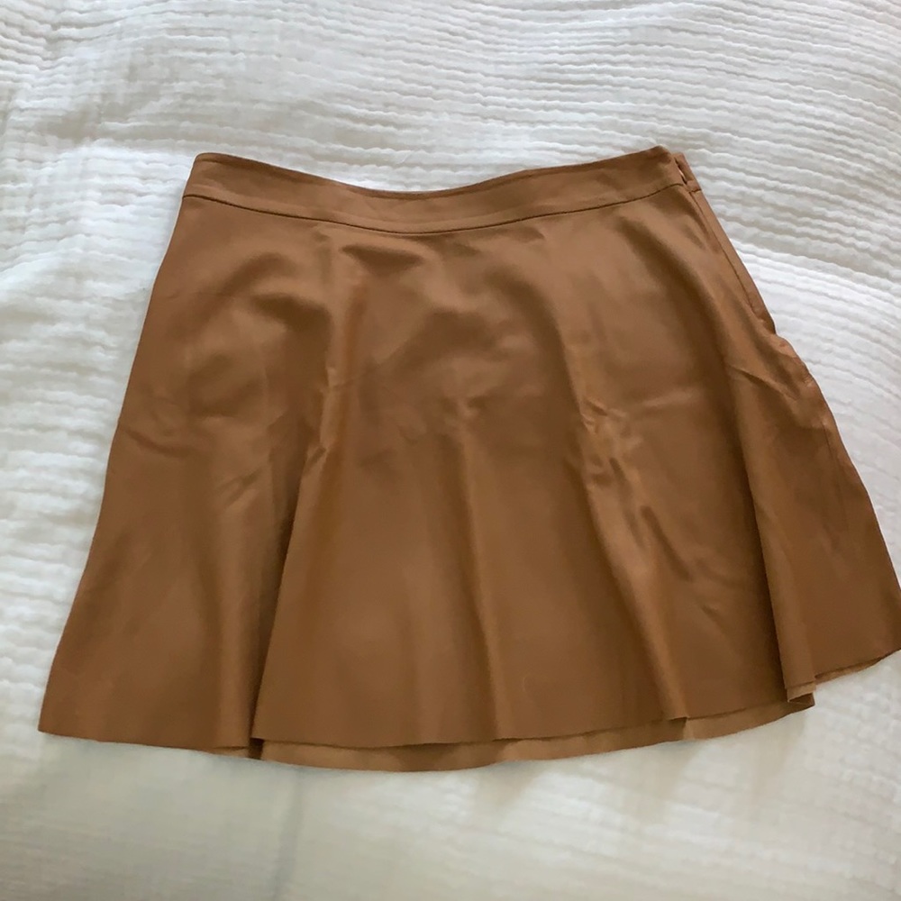 Camel leather short skater skirt, Joie brand